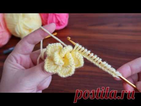 Super Easy Crochet Knitting Flower  Motif - Çok Kolay Tığ İşi Şahane Motif Örgü Modeli..