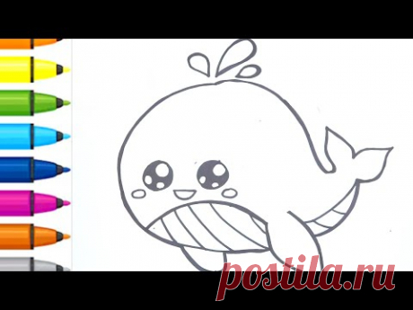 How easy it is to draw a whale || Drawing - Coloring