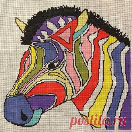 Colorful Zebra | Needlepoint.Com