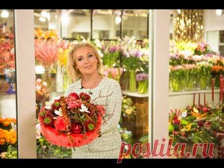 Мастер-класс Марины Петровой: природный материал в новогодних букетах и оформлении магазина