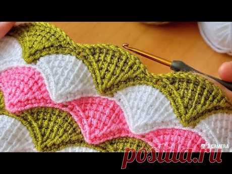 Super esay Tunisan knitting Crochet beybi blanket Muhteşem Tunus işi örgü modeli