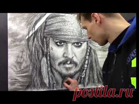 ★ Portrait Captain Jack Sparrow - Pirates of Caribbean. Johnny Depp by artist Valery Rybakow ★
