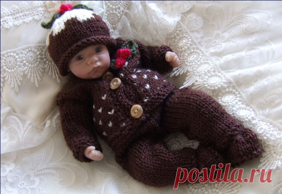 Dolls Knitting Pattern - Download PDF Christmas Pattern for 10