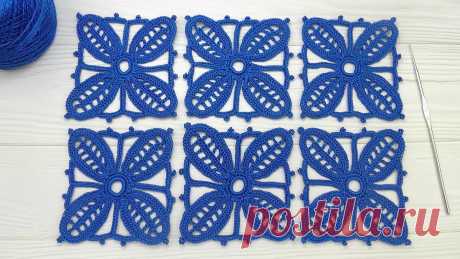 Простой КВАДРАТНЫЙ МОТИВ для блузки ВЯЗАНИЕ ДЛЯ НАЧИНАЮЩИХ crochet square motif patterns