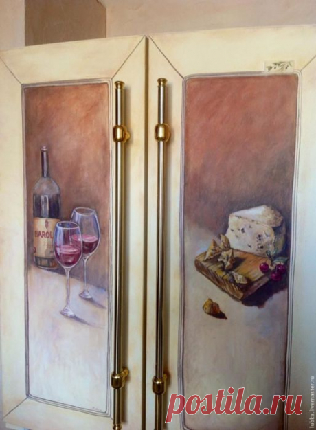 Роспись и декор холодильника в стиле прованс