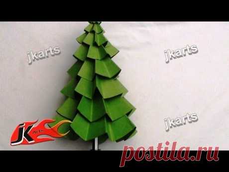 DIY How To Make Christmas Tree (Paper craft for Kids) - JK Arts 082