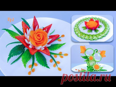 Amazing Vegetable Flower Garnishes | Food Arts ASMR
