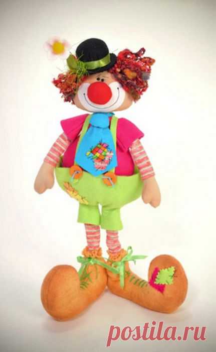 Веселый клоун - текстильная кукла.Выкройка.
