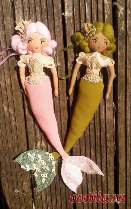 Green Haired Mermaid, OOAK, Handmade, Art Doll