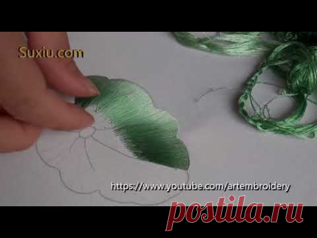 Lotus leaf Embroidery for beginner(16)ハスの葉 初心者に刺繍ししゅう