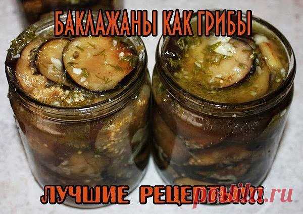 МАРИНОВАННЫЕ БАКЛАЖАНЫ СО ВКУСОМ ГРИБОВ
НА ЗИМУ

ИНГРЕДИЕНТЫ:
крупные баклажаны (длинные) – 3 шт;
лук – 3 головки;
чеснок – 5-6 крупных зубчиков;
растительное масло для обжаривания;
сушеный укроп – 3 щепотки.

Для маринада:
уксус столовый 9% - 2 ст. л;
сахар – 1 ч. ложка;
соль – неполная чайная ложка;
вода – 250 мл;
лавровый лист – 1-2 шт;
перец горошек – полчайной ложки.

РЕЦЕПТ ПРИГОТОВЛЕНИЯ:
Баклажаны моем, вытираем, отрезаем хвостики. Специальным ножом для чистки овоще...