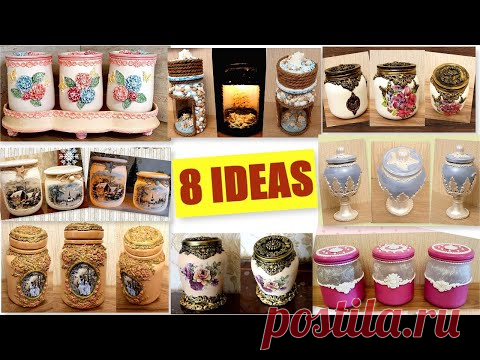 DIY / 8 Best  Ideas for recycling Glass jars |Kitchen decor