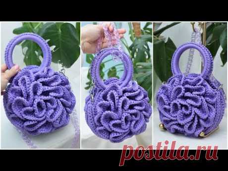 Сумочка с цветочным узором Сумка Пион Круглая сумка Вязание крючком из полиэфирного шнура
