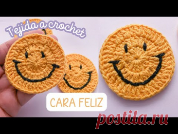 🙂Cara feliz tejida a crochet Paso a paso/ Crochet happy face step by step🧶