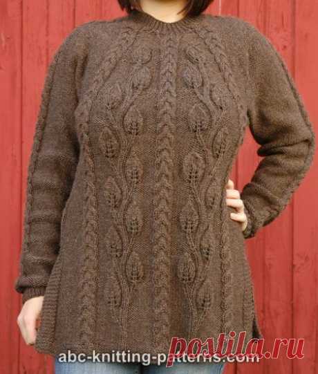 ABC Knitting Patterns - Cables and Leaves Tunic