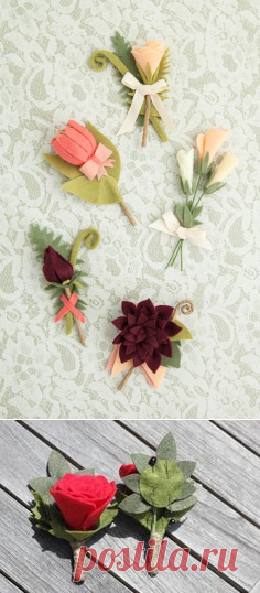 How To Make The Most Gorgeous Felt Wedding Bouquet! | Boutonnieres and Flower