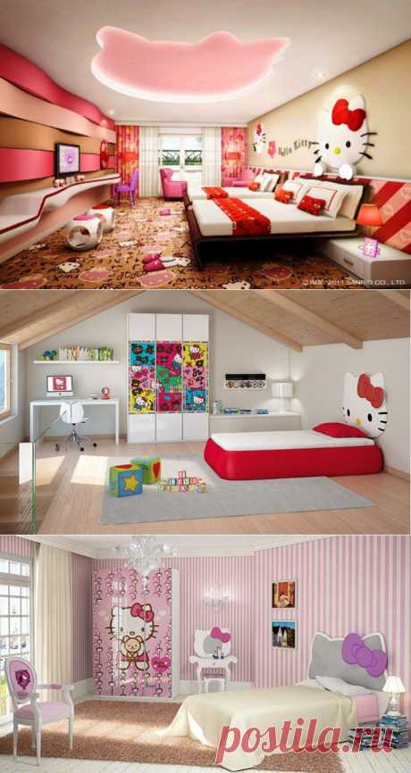 Детская спальня для любительниц Hello Kitty