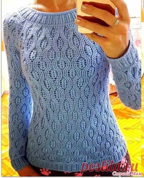 Стильный пуловер узором