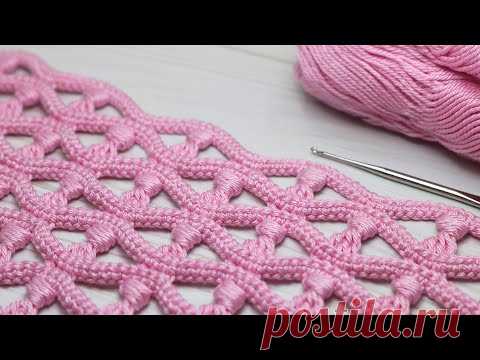 Простой и красивый АЖУРНЫЙ УЗОР крючком МАСТЕР-КЛАСС по вязанию Easy to Crochet for Beginners