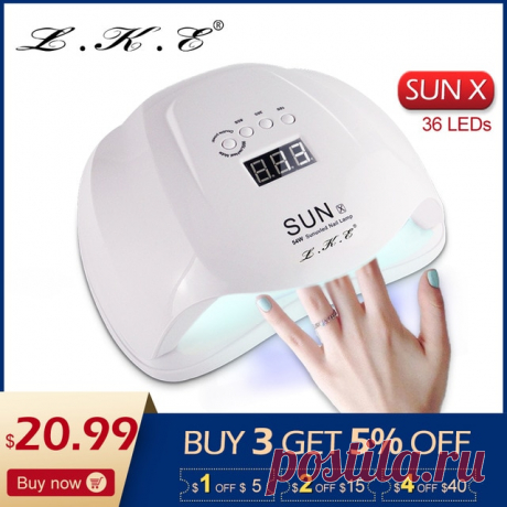 LKE SUNX 48 Вт 54 Вт сушилка для Светодиодный ногтей УФ светодиодная лампа для ногтей Гель лак отверждающая лампа с нижней 30 s/60 s таймер ЖК дисплей лампа для Сушилка для ногтей купить на AliExpress