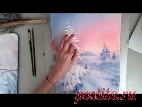 “The winter time” #sketch #watercolor #drawing #aquarelle #art#artist #watercolorpainting #акварель