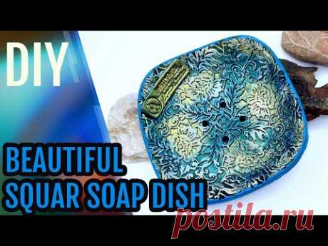 Large Square Soap Dish with cheap polymer clay - How to make Home Decor DIY! Gift for your Beloved!