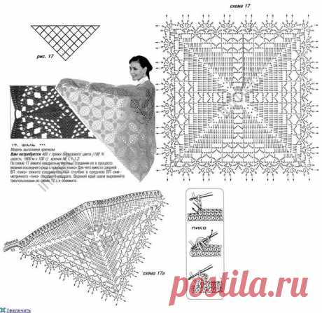 шали крючком со схемами и описанием фото: 2 тыс изображений найдено в Яндекс.Картинках
