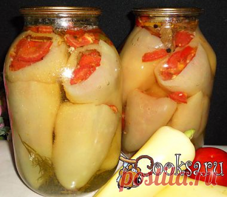 Рецепты заготовок : перец фаршированный помидорами.