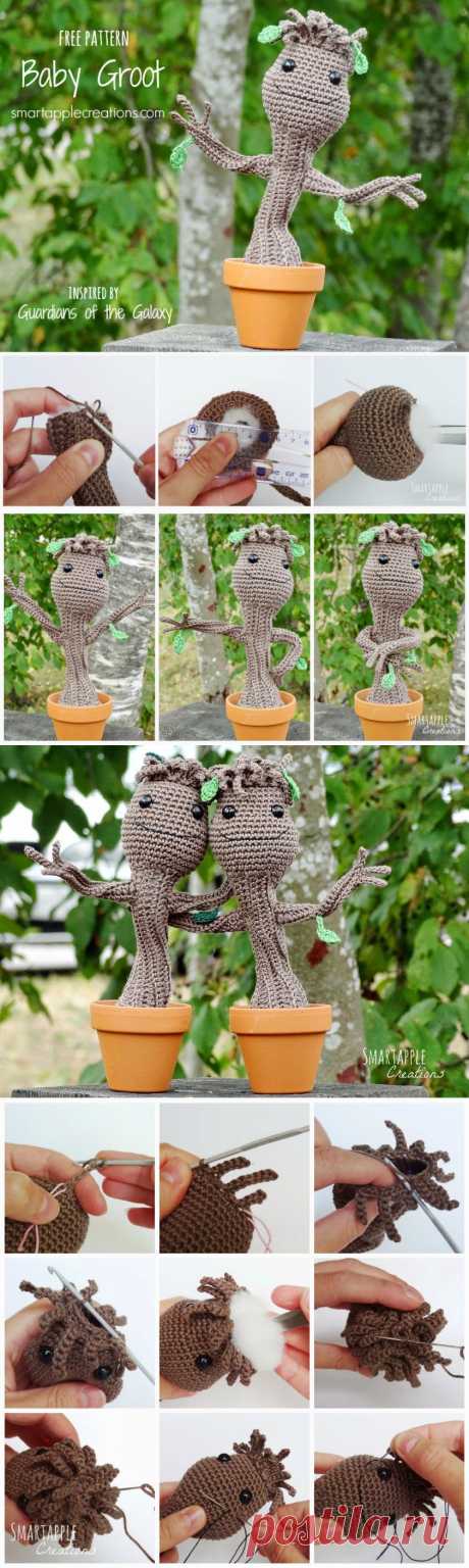 Smartapple Amigurumi and Crochet Creations: Free Crochet Pattern - Baby Groot inspired by Guardians of the Galaxy
