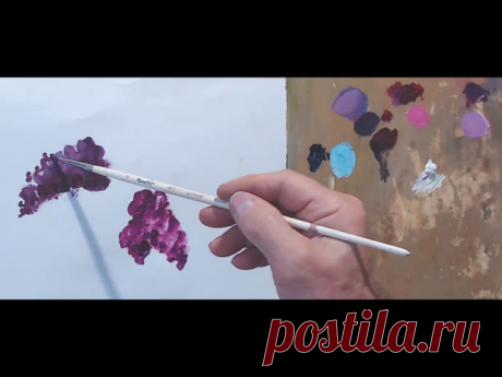 Александр Кугель - видеосовет для художников о кобальте фиолетовом - особенности наведения краски и письма ею на практике.