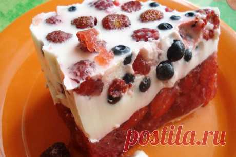 Сметанный десерт с ягодами — Хозяюшка