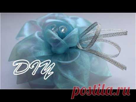 Голубые Банты из органзы Своими Руками Blue Bows Organza Hand Made - YouTube