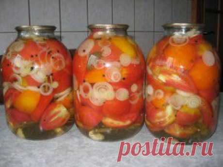 Маринованные помидоры с луком и растительным маслом