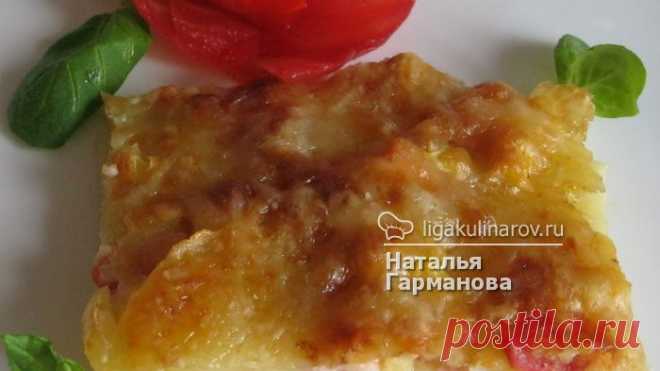 Картофель, запеченный с овощами и ветчиной, рецепт пошаговый от Лиги Кулинаров. Рецепт картофеля, запеченного с овощами и ветчиной, рецепты Лиги Кулинаров.