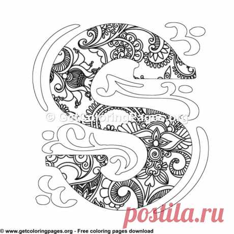 Zentangle Monogram Alphabet Letter S Coloring Sheet &amp;#8211; GetColoringPages.org