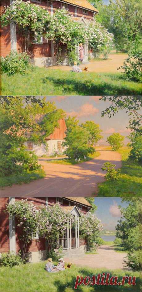 Лето в деревне.Шведский художник Johan Krouthen (1858–1932).