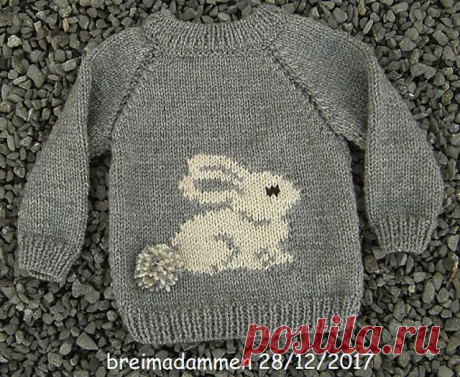 Ravelry: Sweet Bunny Sweater pattern by de breimadammen Узоры Для Детских Свитеров,