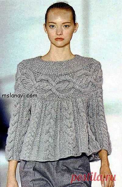Женский вязаный свитер Шамони | Вяжем с Ланой