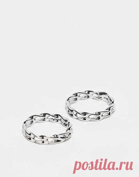SVNX silver textured ring set | ASOS