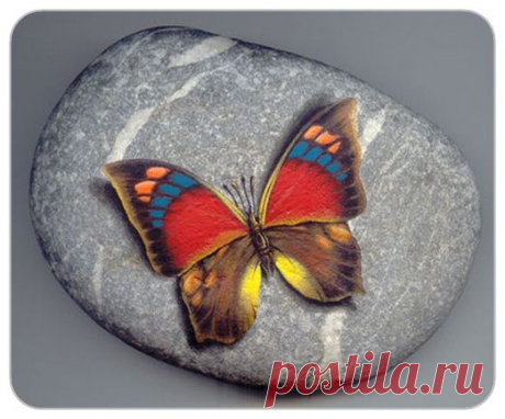 Бабочки и разные букашки. Роспись камней. ВУ + Галерея.