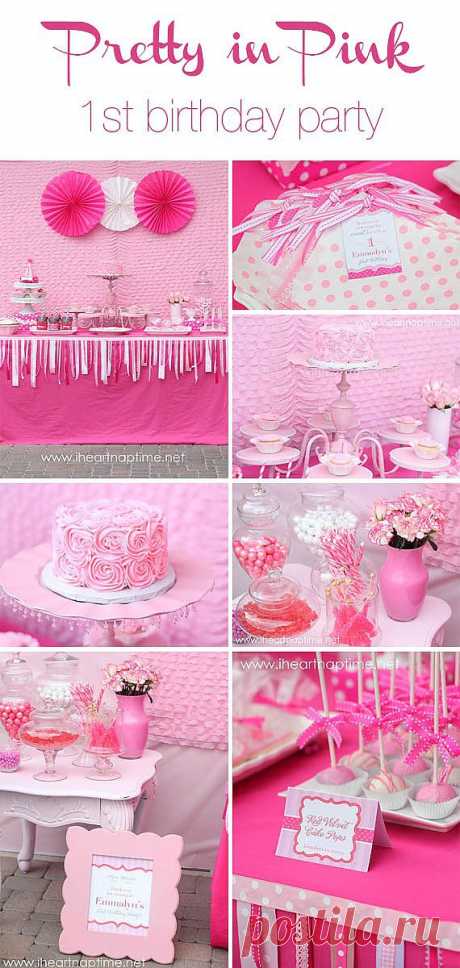 DIY Pretty in pink 1st Birthday party on ... | Kids /baby ideas