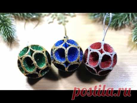 ОЧЕНЬ ПРОСТЫЕ ШАРИКИ на ёлку из фоамирана, своими руками новогодние 2022 🎄 DIY christmas ornaments