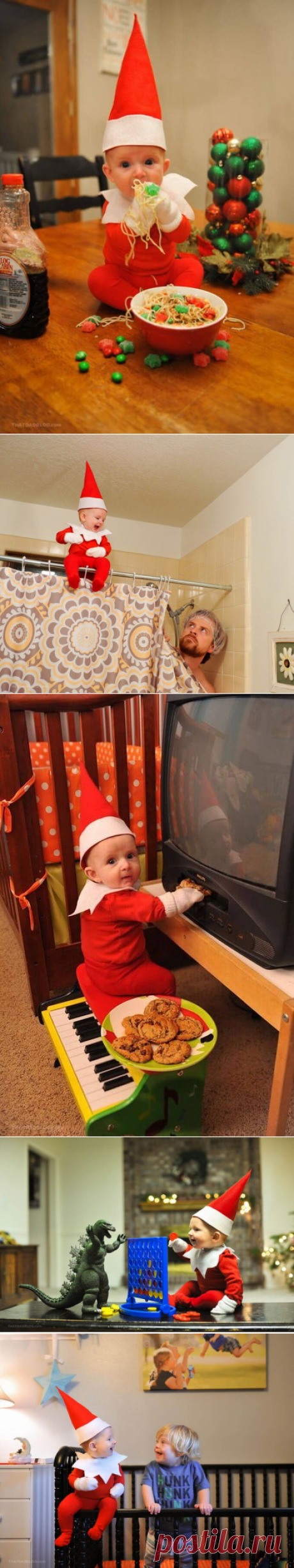 Папа превратил ребенка в помощника Санты в новогодней фотосессии 🎅