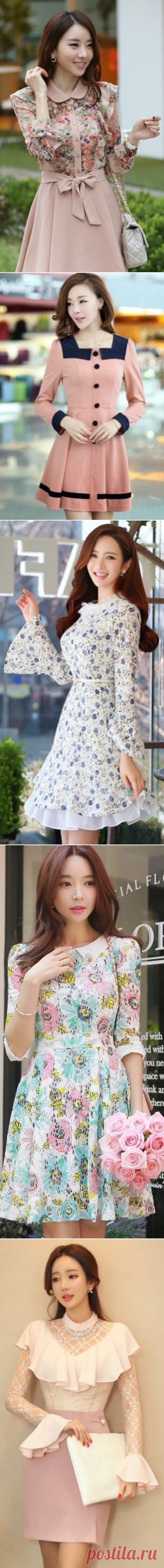 Cute Light Pink Floral Top Dress | Great Outfits | Floral, Lights and Korean fashion