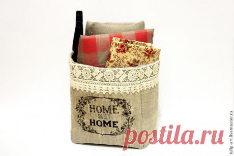Шьем текстильную корзинку в винтажном стиле - Ярмарка Мастеров - ручная работа, handmade
