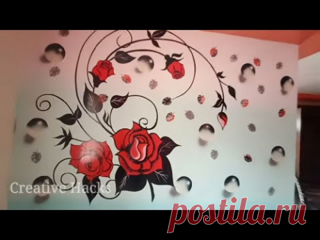 Floral wall painting DIY Bubbles Wall Art ideas