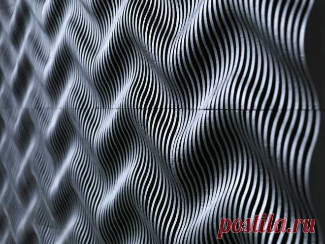 Ультрасовременная черная рельефная мозаика из сланца