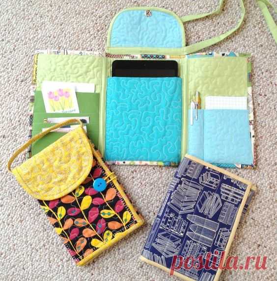 Quilted Tri Fold Tablet Totes - PDF Pattern