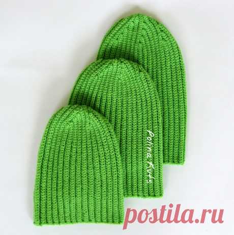 Polina Kuts: Детские шапки крючком на осень и зиму. Детская шапка-резинка.