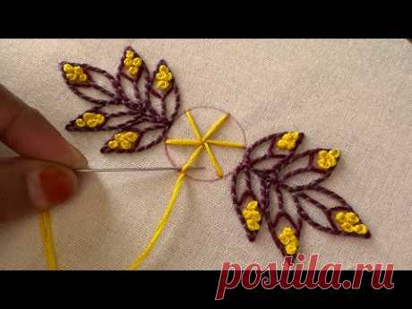 Very pretty flower design|hand embroidery video|embroidery design video|embroidery video|kadhai vide